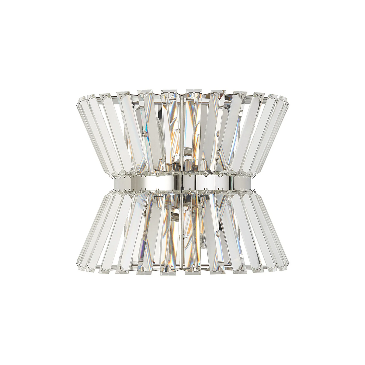 Vienna Wall Light in Polished Nickel & Clear Crystal Glass