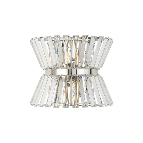 Vienna Wall Light in Polished Nickel & Clear Crystal Glass