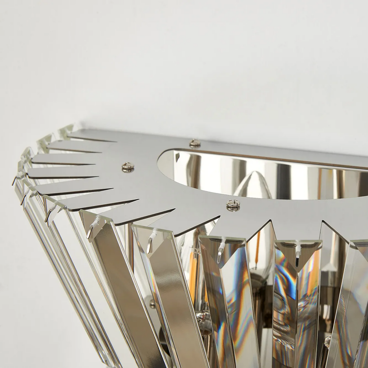 Vienna Wall Light in Polished Nickel & Clear Crystal Glass