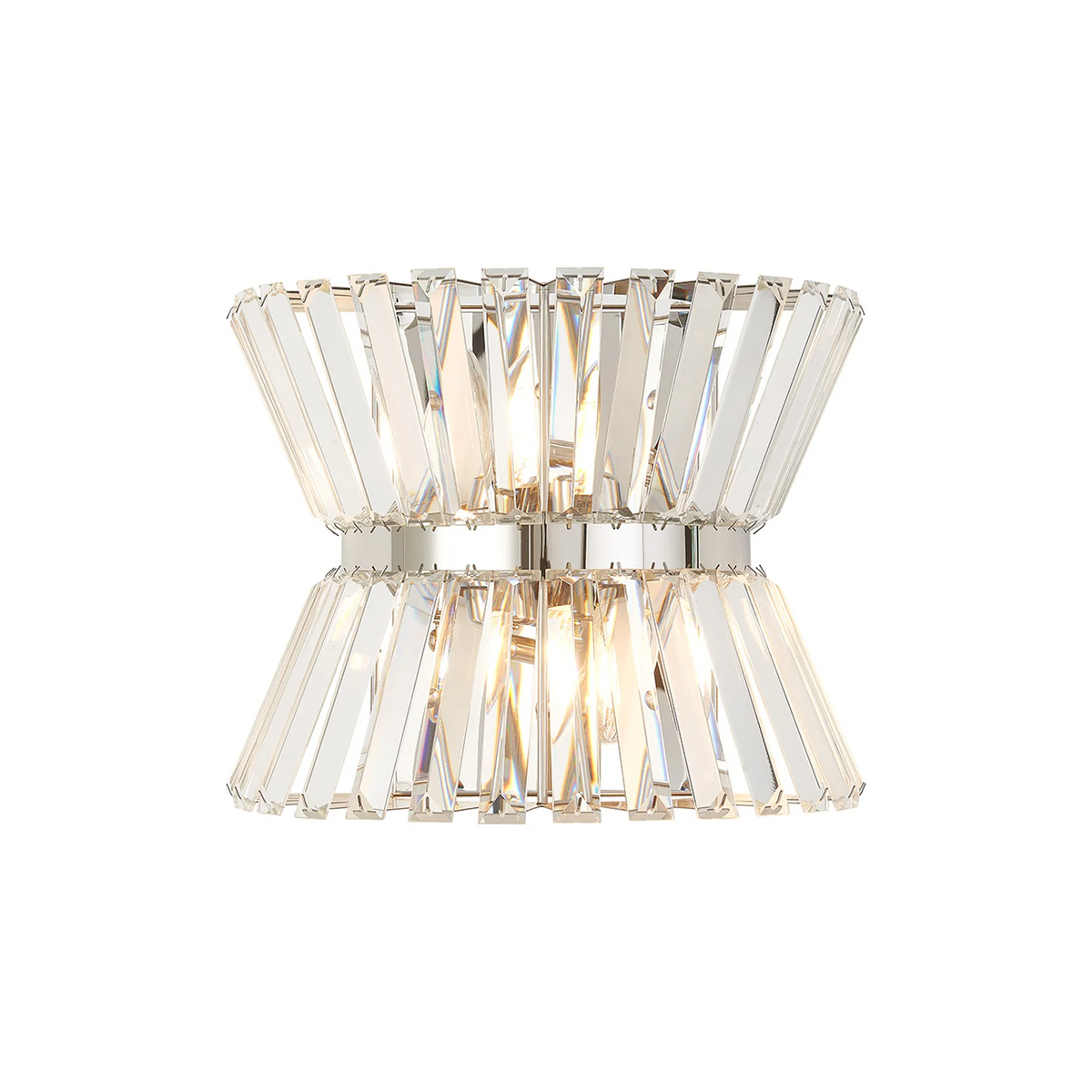 Vienna Wall Light in Polished Nickel & Clear Crystal Glass