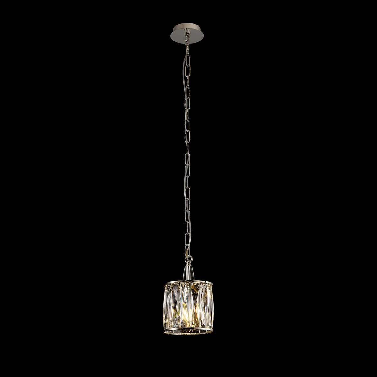 Vivienne 1 Light Pendant in Polished Nickel & Clear Crystal