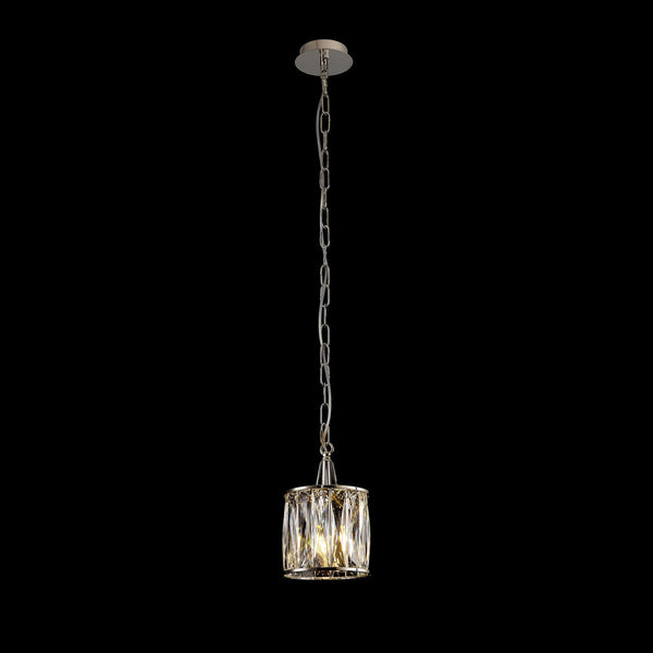 Vivienne 1 Light Pendant in Polished Nickel & Clear Crystal