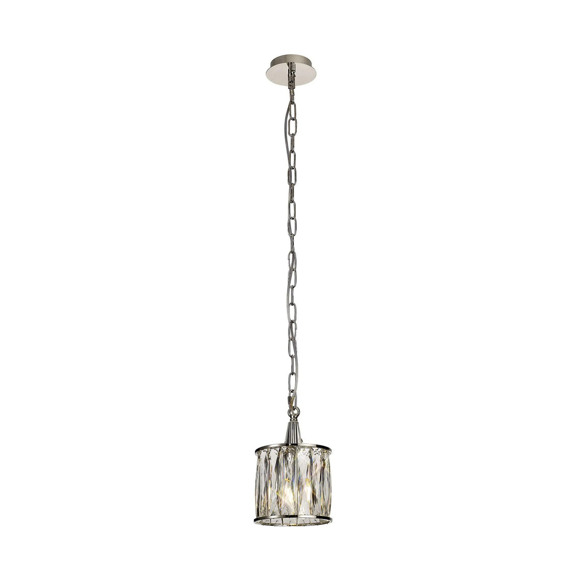Vivienne 1 Light Pendant in Polished Nickel & Clear Crystal