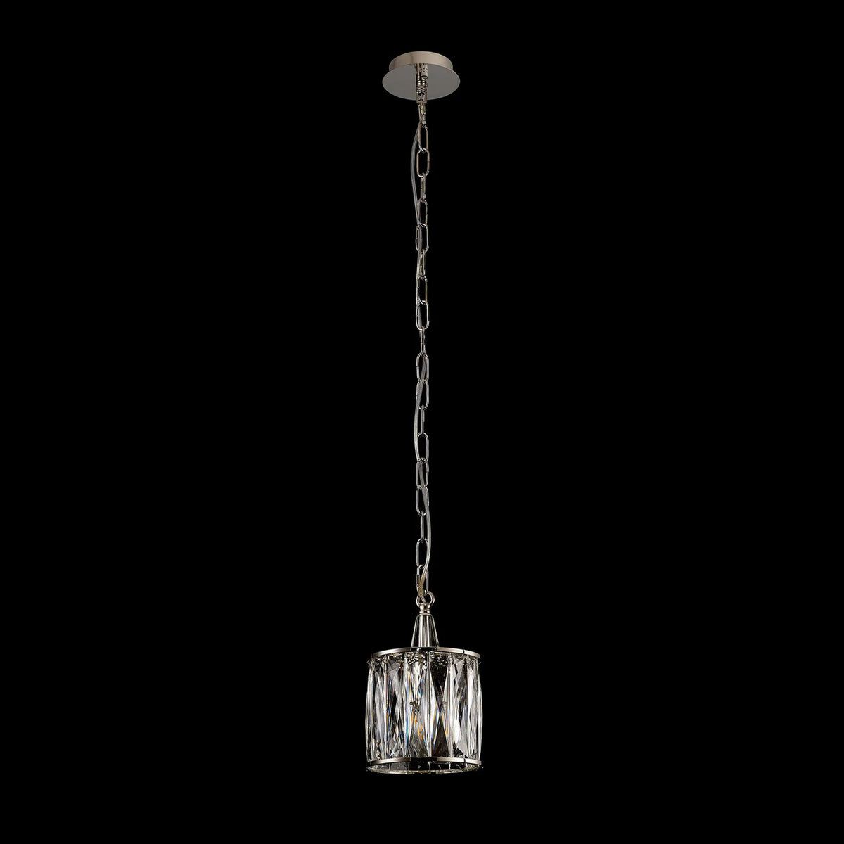 Vivienne 1 Light Pendant in Polished Nickel & Clear Crystal