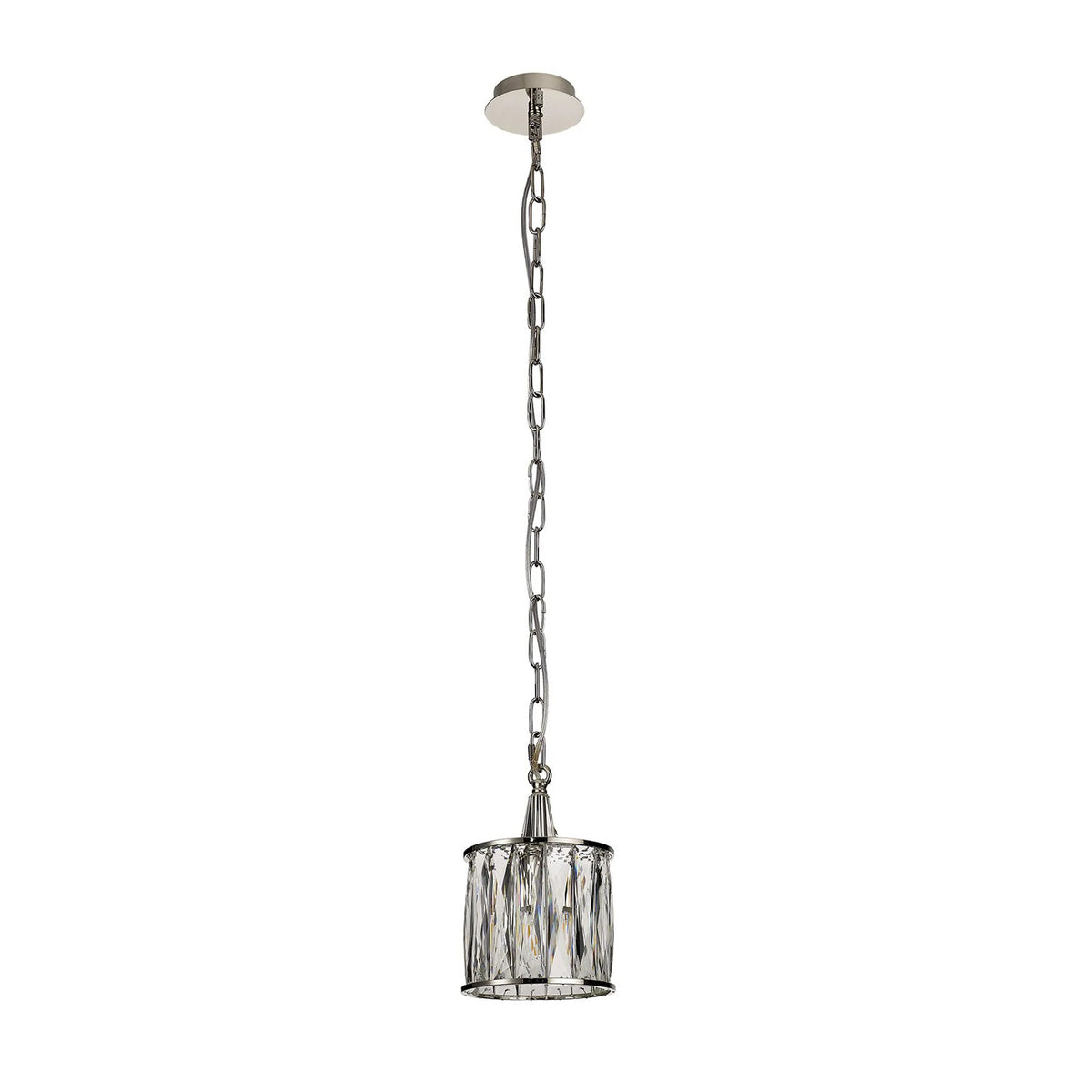 Vivienne 1 Light Pendant in Polished Nickel & Clear Crystal