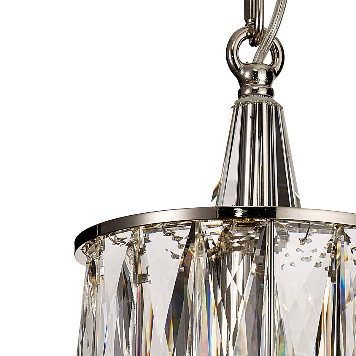 Vivienne 1 Light Pendant in Polished Nickel & Clear Crystal