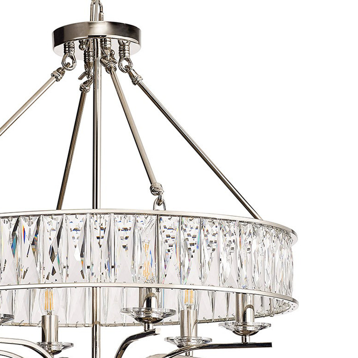 Vivienne 6 Light Chandelier or Semi Flush in Polished Nickel & Clear Crystal