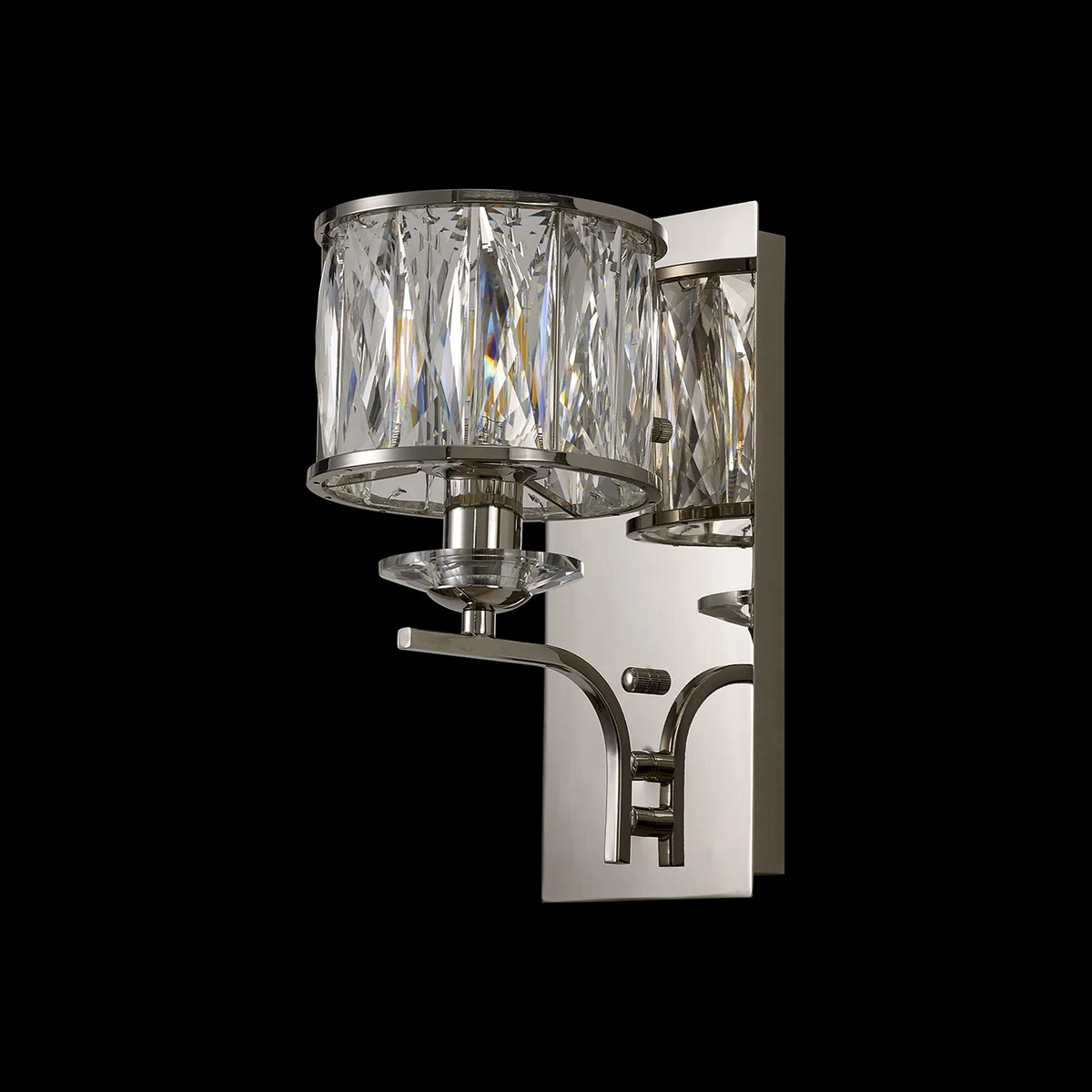 Vivienne Wall Light in Polished Nickel & Clear Crystal Glass