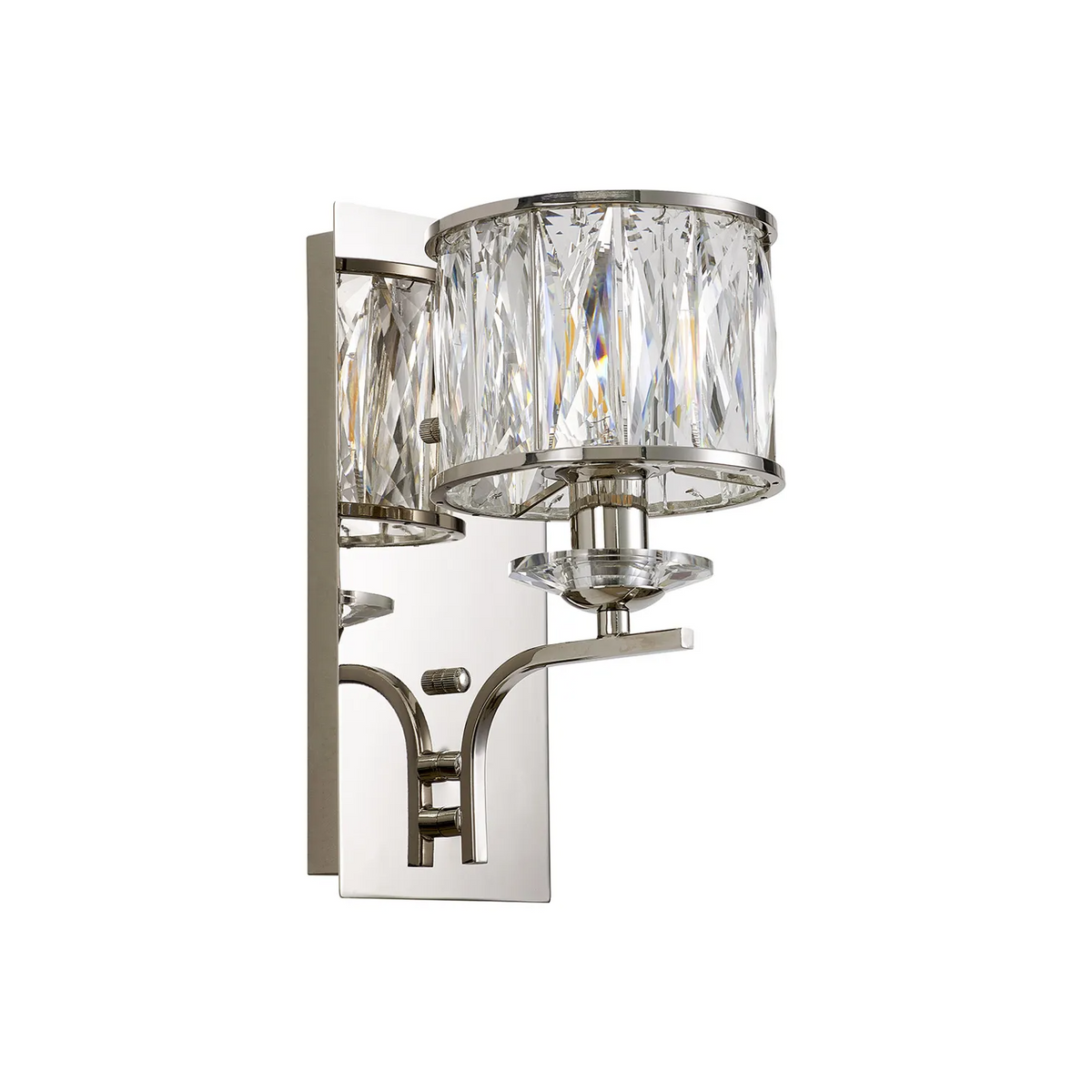 Vivienne Wall Light in Polished Nickel & Clear Crystal Glass