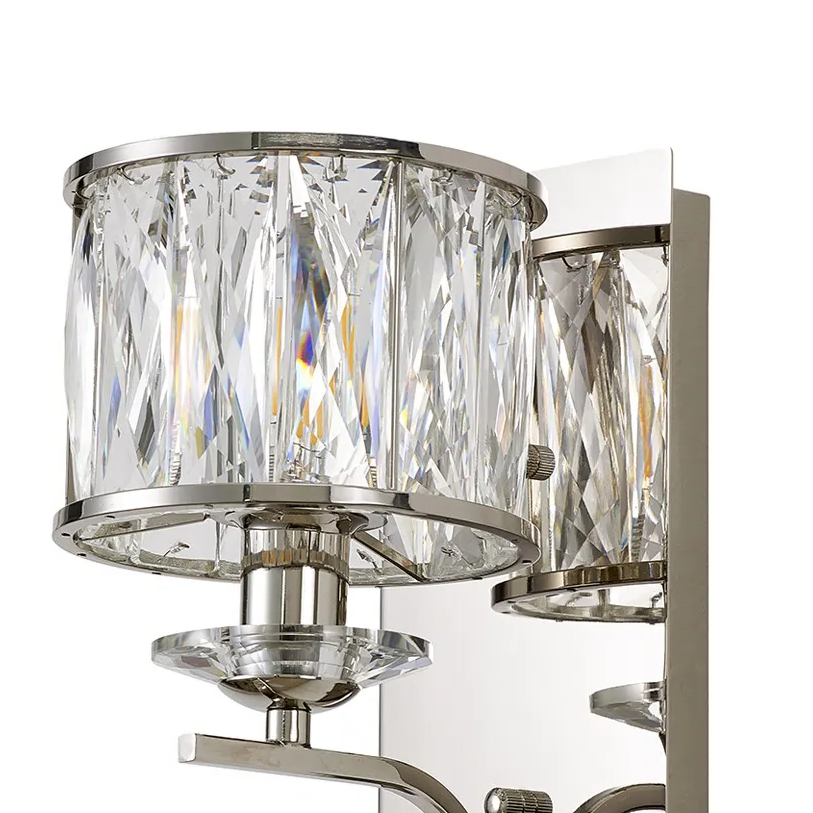 Vivienne Wall Light in Polished Nickel & Clear Crystal Glass