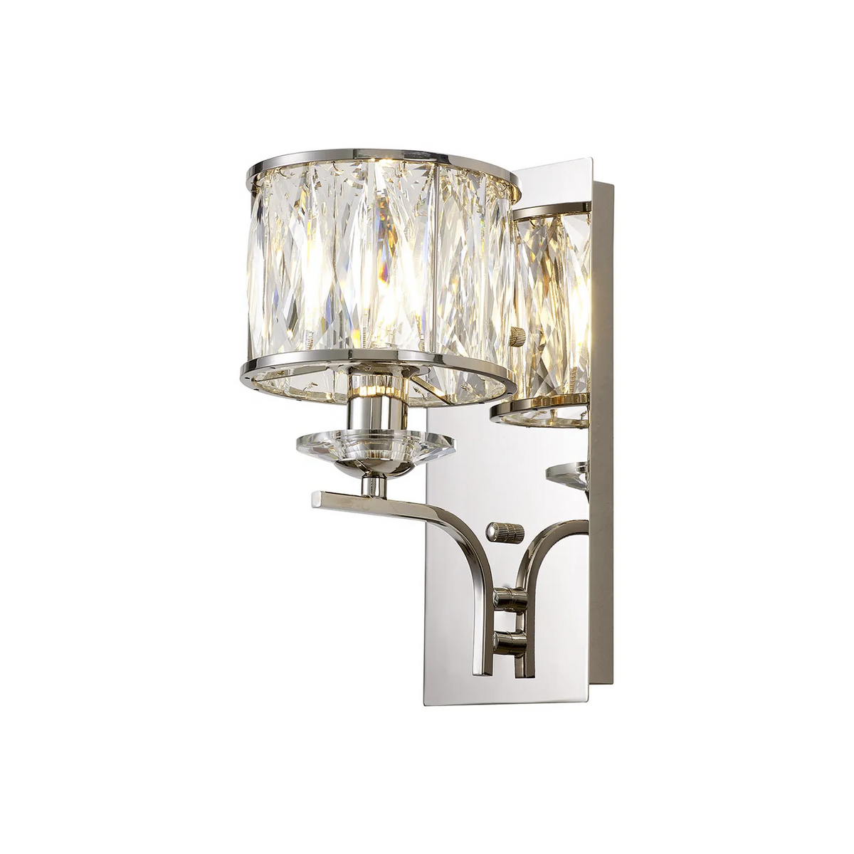 Vivienne Wall Light in Polished Nickel & Clear Crystal Glass