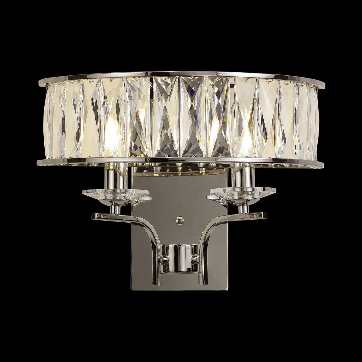 Vivienne Large Wall Light in Polished Nickel & Clear Crystal Glass