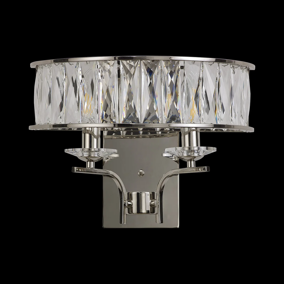 Vivienne Large Wall Light in Polished Nickel & Clear Crystal Glass