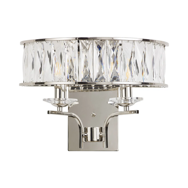 Vivienne Large Wall Light in Polished Nickel & Clear Crystal Glass