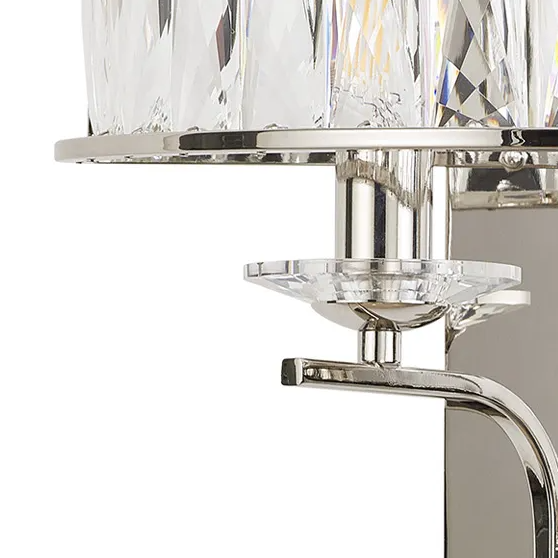 Vivienne Large Wall Light in Polished Nickel & Clear Crystal Glass