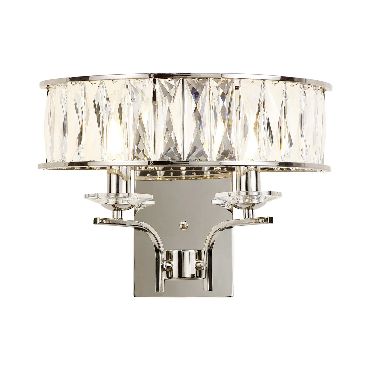 Vivienne Large Wall Light in Polished Nickel & Clear Crystal Glass