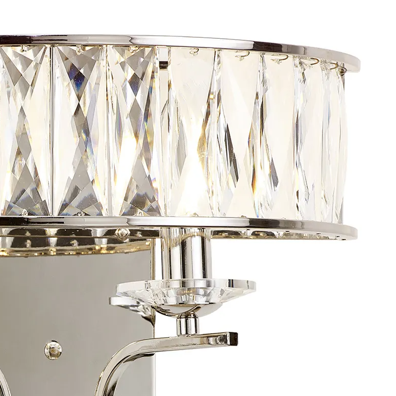 Vivienne Large Wall Light in Polished Nickel & Clear Crystal Glass