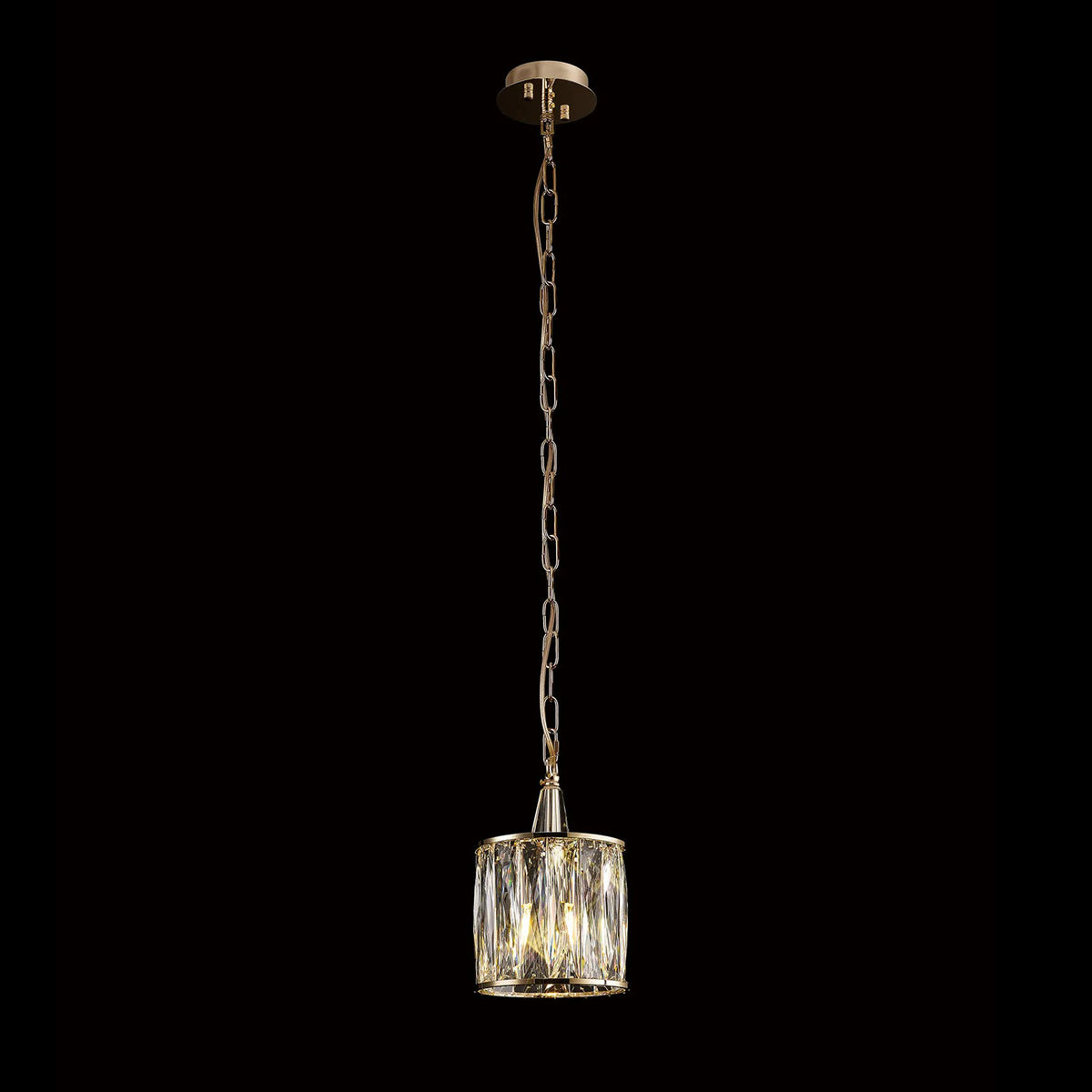 Vivienne 1 Light Pendant in French Gold & Clear Crystal