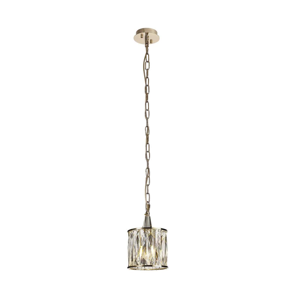 Vivienne 1 Light Pendant in French Gold & Clear Crystal