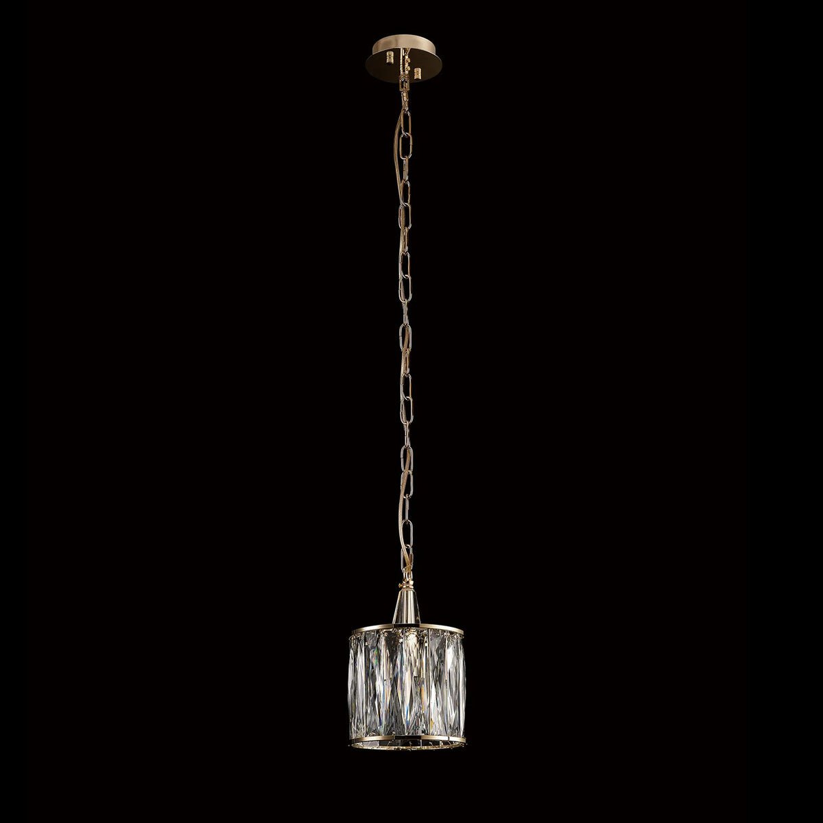 Vivienne 1 Light Pendant in French Gold & Clear Crystal