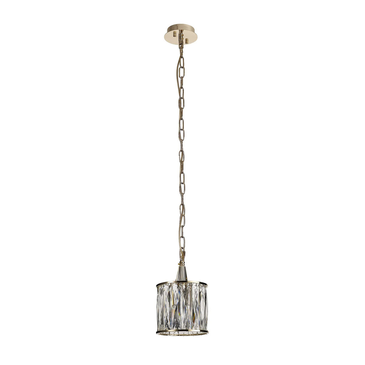 Vivienne 1 Light Pendant in French Gold & Clear Crystal