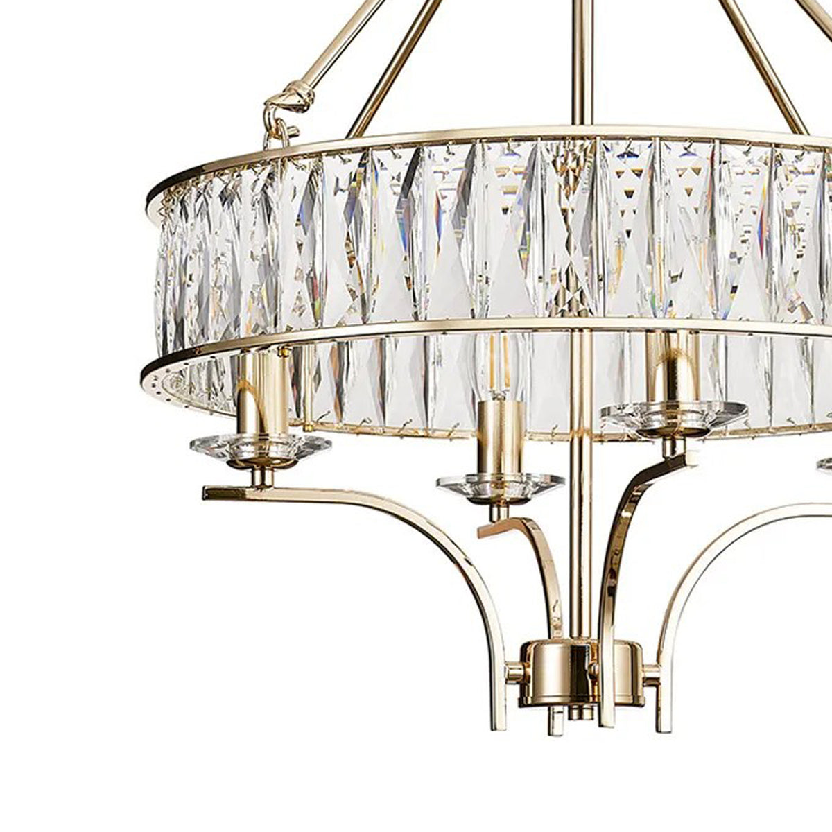Vivienne 4 Light Chandelier or Semi Flush in French Gold & Clear Crystal
