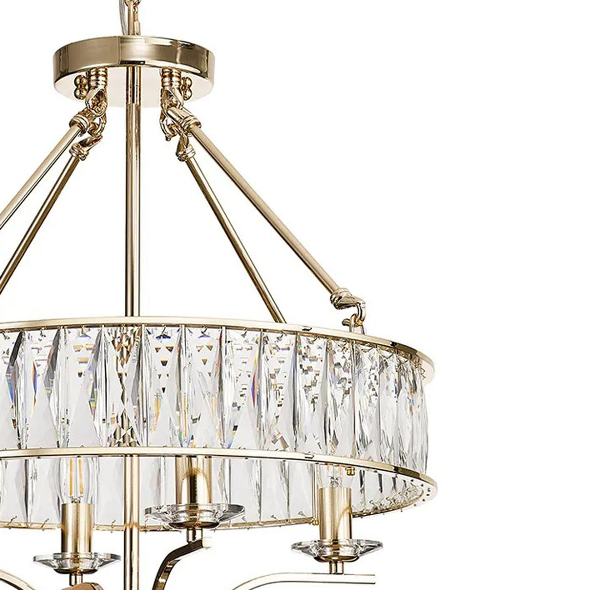 Vivienne 4 Light Chandelier or Semi Flush in French Gold & Clear Crystal