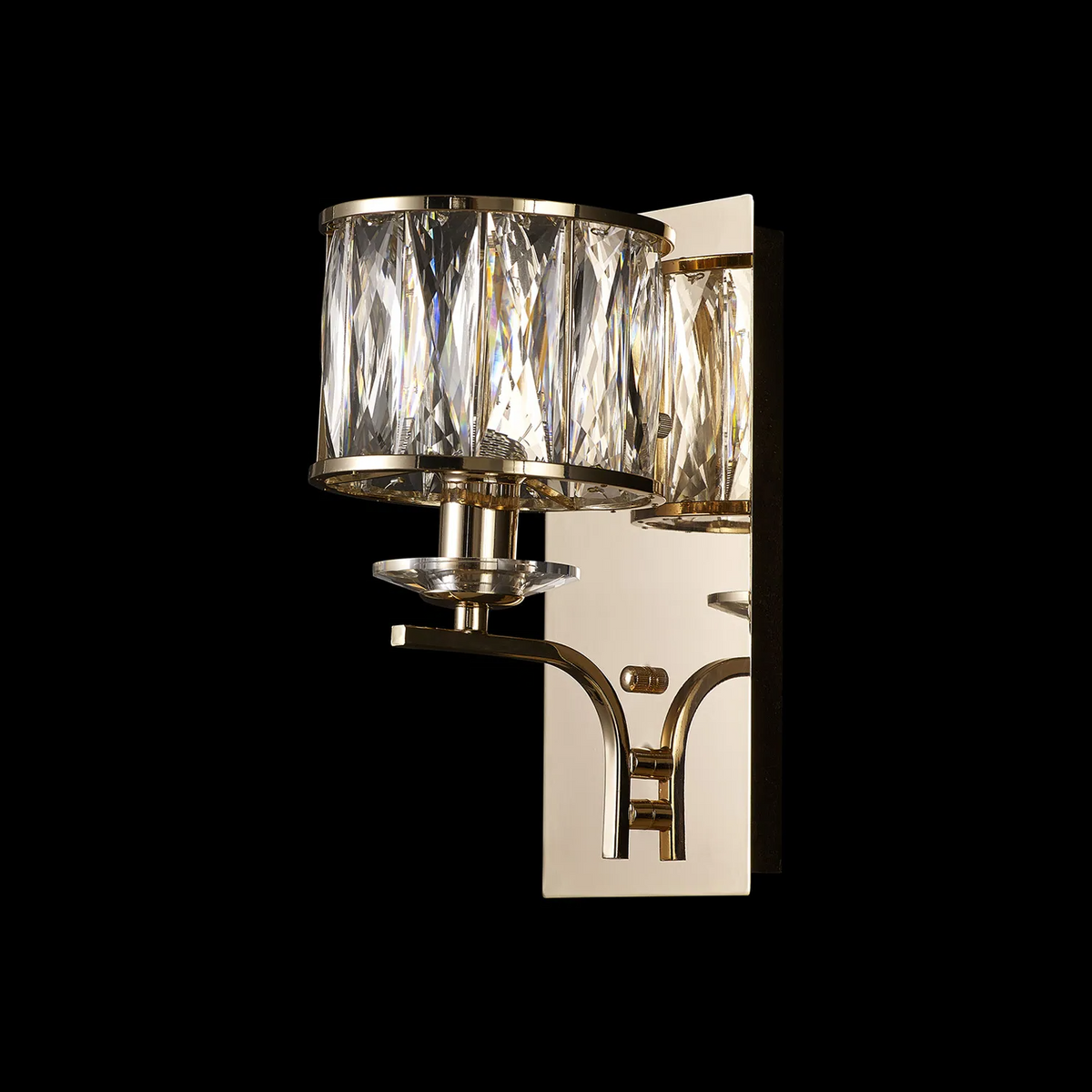 Vivienne Wall Light in French Gold & Clear Crystal Glass