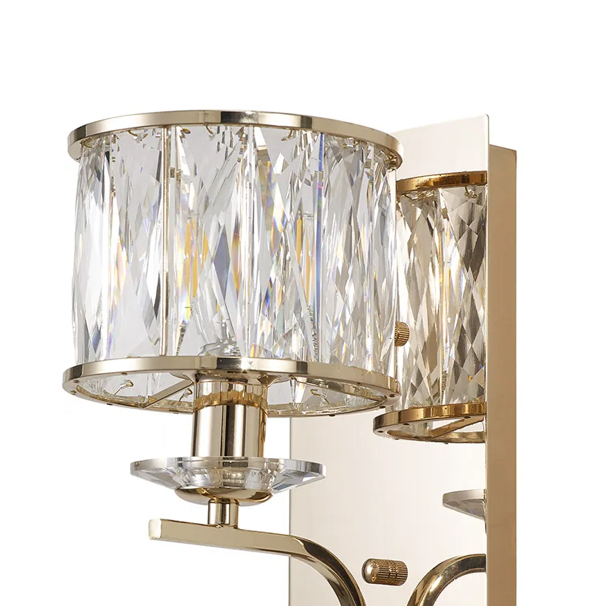 Vivienne Wall Light in French Gold & Clear Crystal Glass