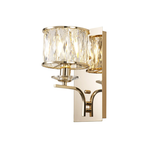Vivienne Wall Light in French Gold & Clear Crystal Glass