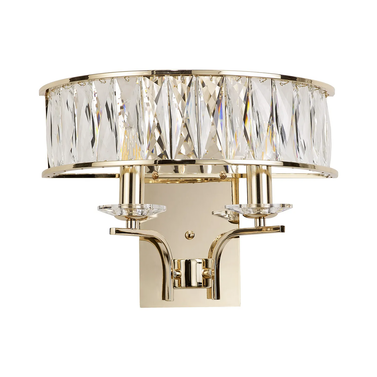 Vivienne Large Wall Light in French Gold & Clear Crystal Glass