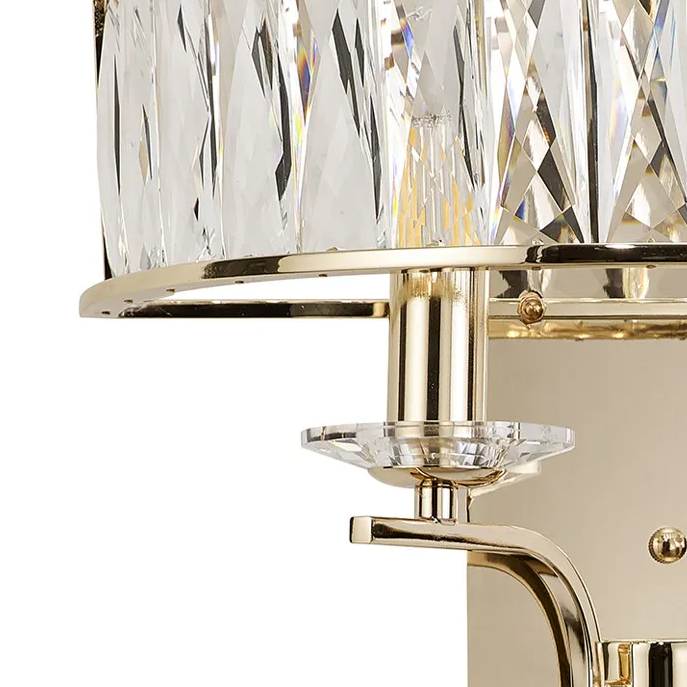 Vivienne Large Wall Light in French Gold & Clear Crystal Glass