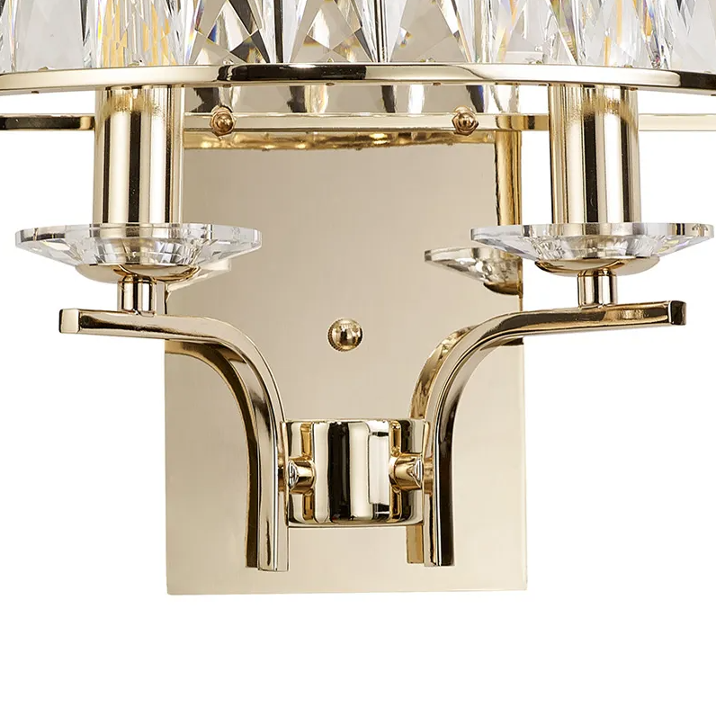 Vivienne Large Wall Light in French Gold & Clear Crystal Glass