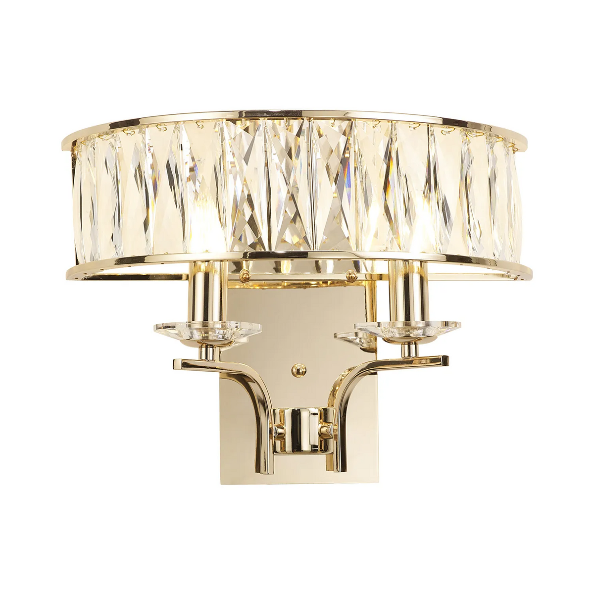 Vivienne Large Wall Light in French Gold & Clear Crystal Glass