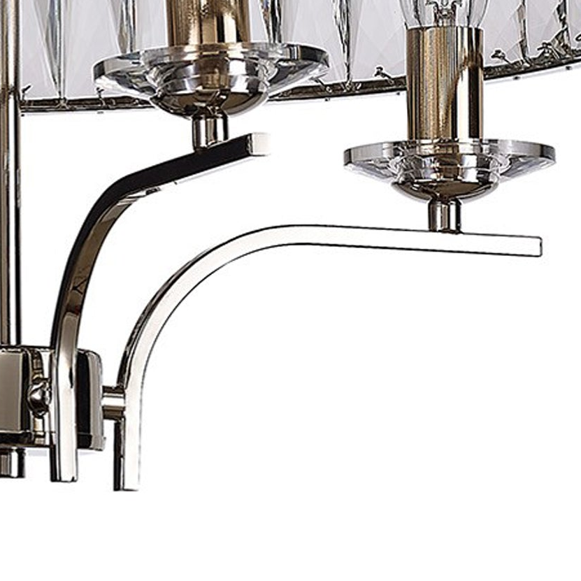 Vivienne 4 Light Semi Flush Ceiling Light in Polished Nickel & Clear Crystal