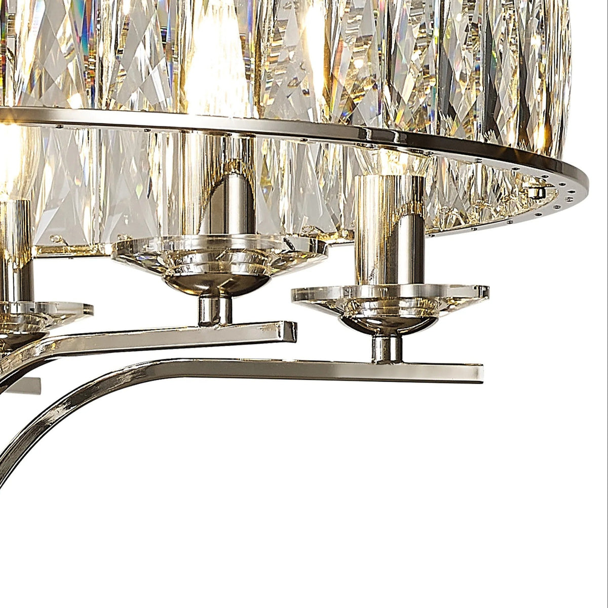 Vivienne 6 Light Semi Flush Ceiling Light in Polished Nickel & Clear Crystal