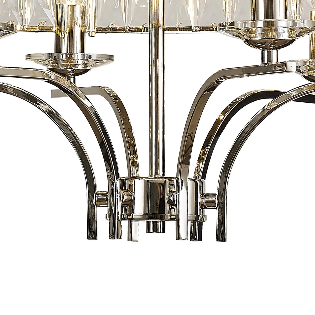Vivienne 6 Light Semi Flush Ceiling Light in Polished Nickel & Clear Crystal
