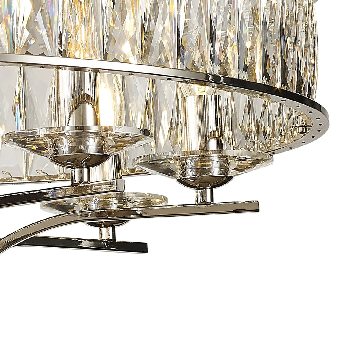 Vivienne 8 Light Semi Flush Ceiling Light in Polished Nickel & Clear Crystal