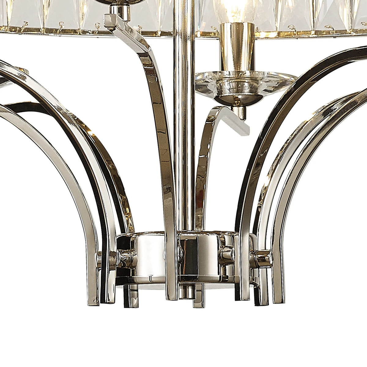 Vivienne 8 Light Semi Flush Ceiling Light in Polished Nickel & Clear Crystal