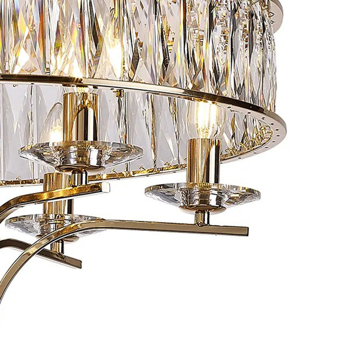 Vivienne 6 Light Semi Flush Ceiling Light in French Gold & Clear Crystal
