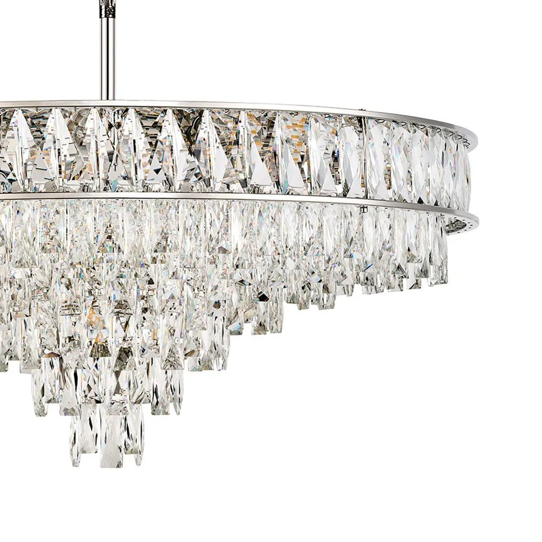 Vivienne 11 Light Pendant or Semi Flush in Polished Nickel & Clear Crystal