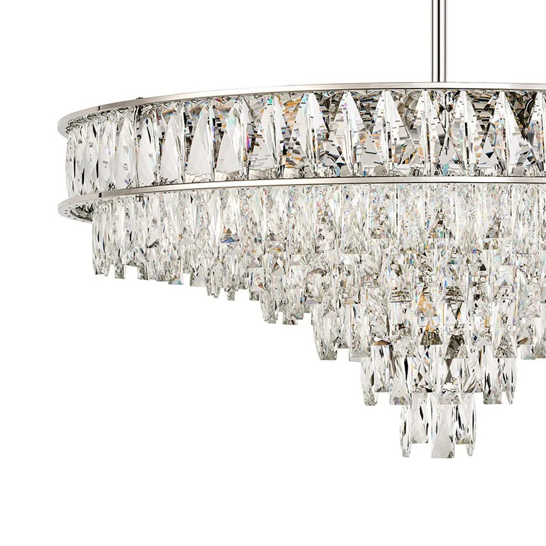 Vivienne 11 Light Pendant or Semi Flush in Polished Nickel & Clear Crystal