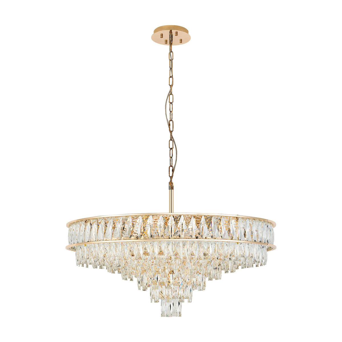 Vivienne 11 Light Pendant or Semi Flush in French Gold & Clear Crystal
