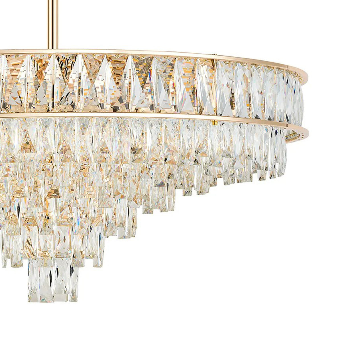 Vivienne 11 Light Pendant or Semi Flush in French Gold & Clear Crystal