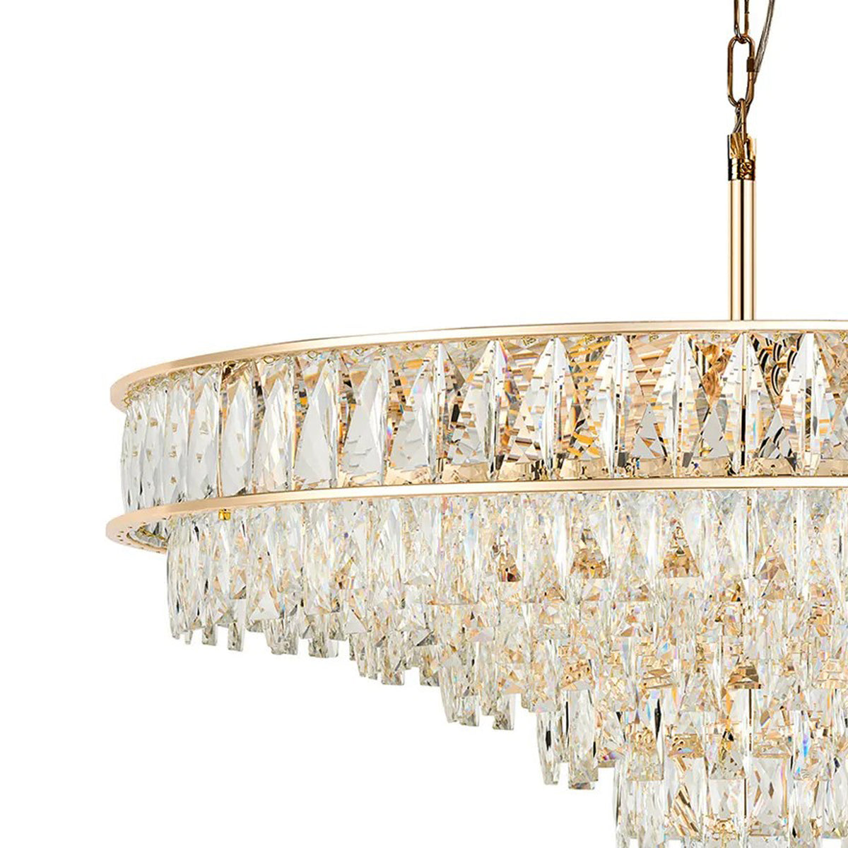 Vivienne 11 Light Pendant or Semi Flush in French Gold & Clear Crystal