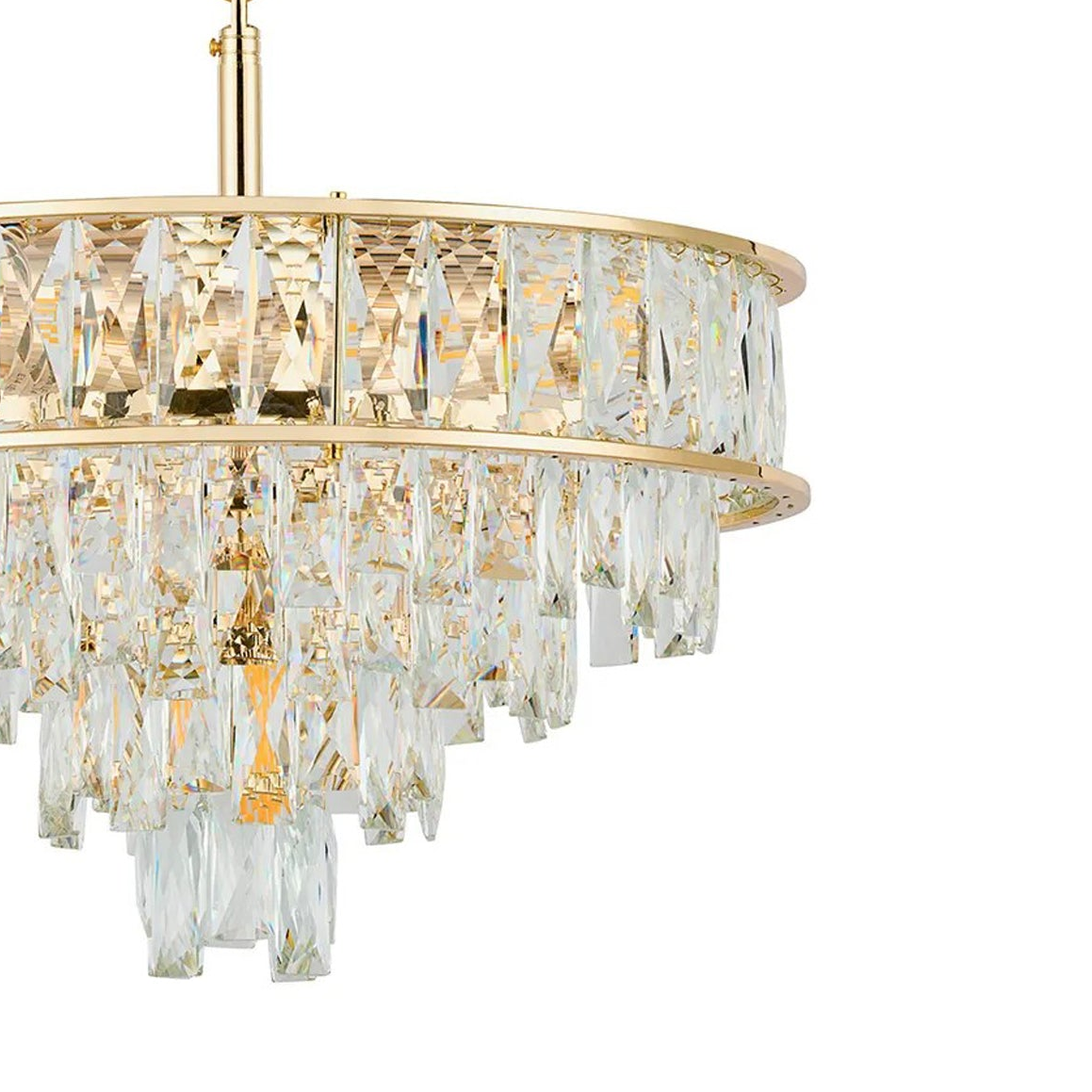 Vivienne 4 Light Pendant or Semi Flush in French Gold & Clear Crystal