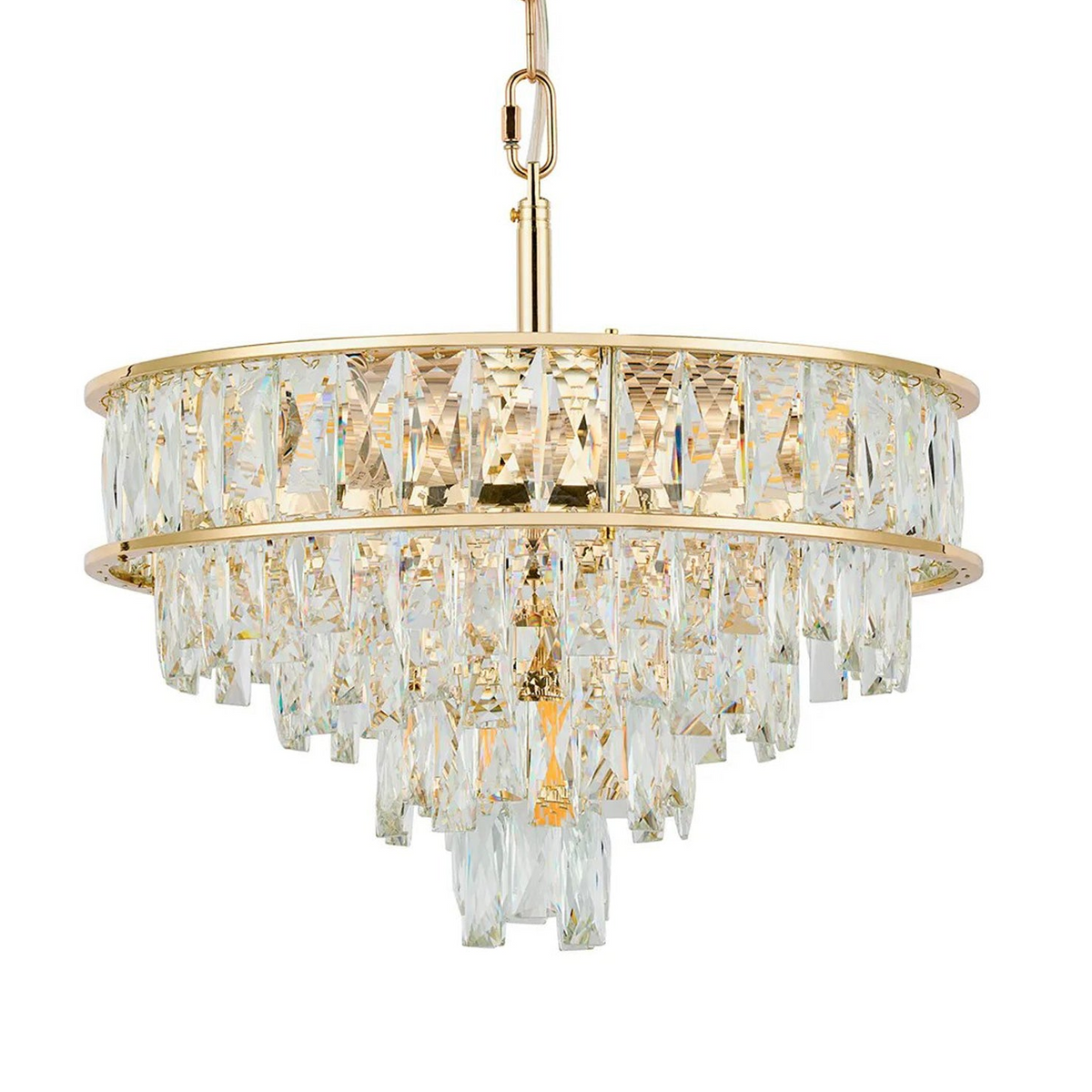 Vivienne 4 Light Pendant or Semi Flush in French Gold & Clear Crystal