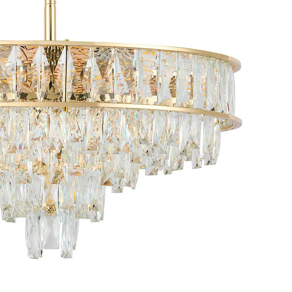 Vivienne 7 Light Pendant or Semi Flush in French Gold & Clear Crystal