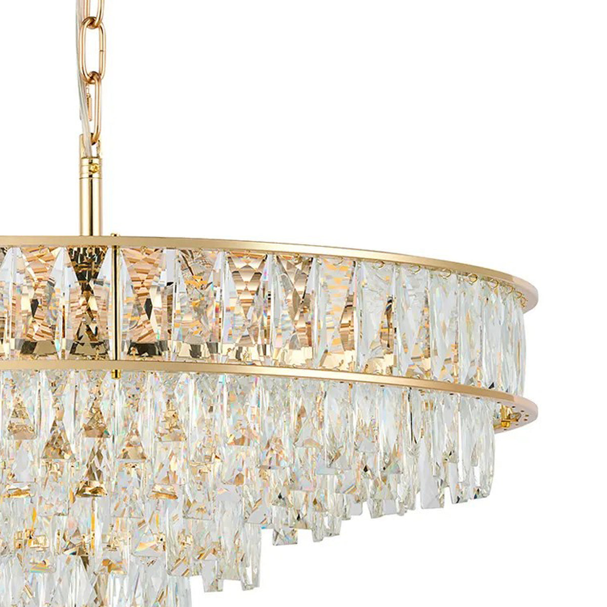 Vivienne 9 Light Pendant or Semi Flush in French Gold & Clear Crystal