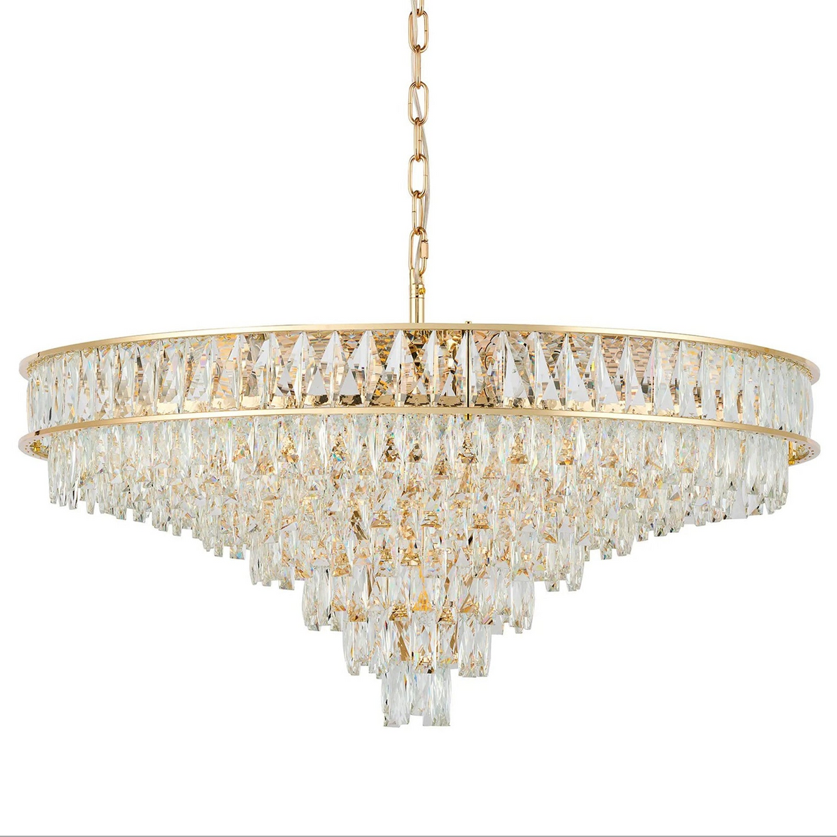 Vivienne 13 Light Pendant or Semi Flush in French Gold & Clear Crystal
